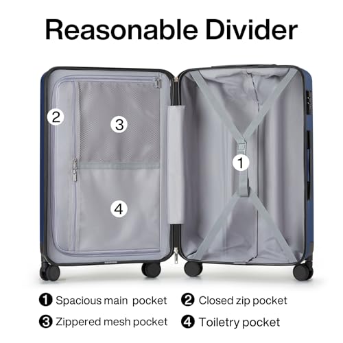 Luggage Sets 2 piece Carry On Luggage with Wheels PC Hard Shell Suitcases Lightweight Checked Travel Luggage Large Travel Suitcase Woman Men 20 (2 Count)