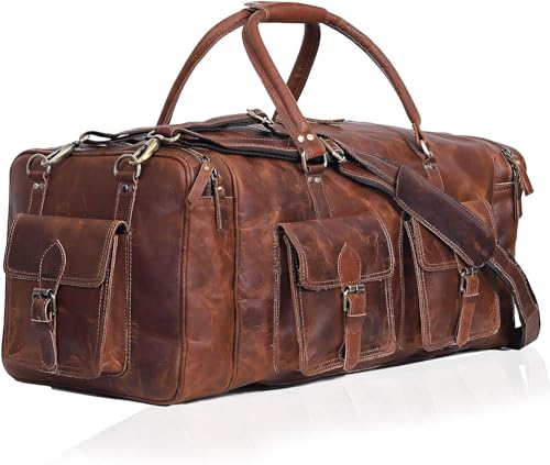Large duffel bags for men holdall leather travel bag overnight gym sports Luggage weekend bag 20 Inch
