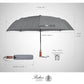 Folding Umbrella Lux Hardwood Handle Auto Open Close Herringbone