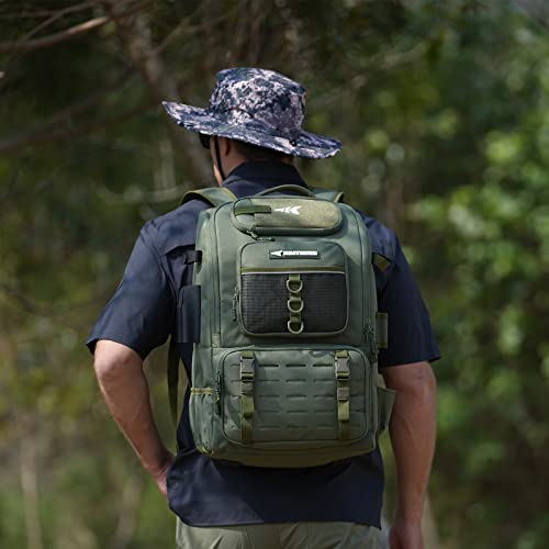 KarryAll Fishing Backpack with Rod Holder 4 Tackle Boxes