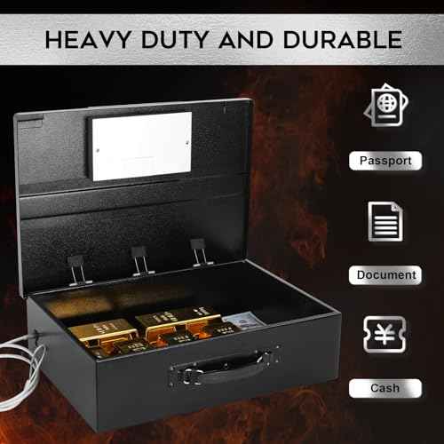 Fire Resistant Document Lock Box Safe Digital Keypad