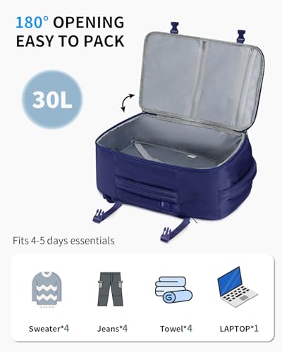 18" Travel Backpack Airlines Approved Personal Item Bag Women Navy