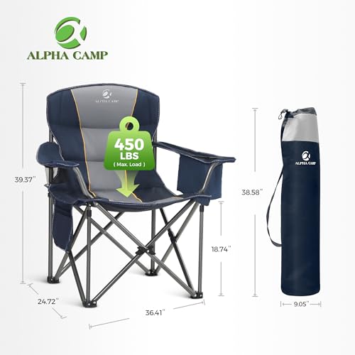 Oversized Fully Padded Camping Chairs with Lumbar Support (2 Count)