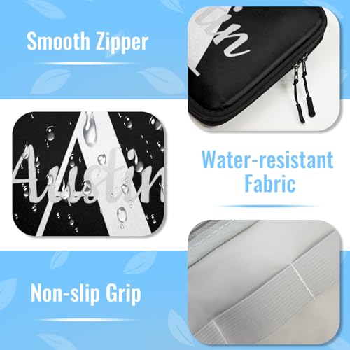 Custom Electronic Organizer Travel Case with Name Small Cable Storage Bag