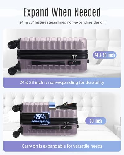 Luggage Sets 3 Pcs Suitcase with Wheel (3 Count)