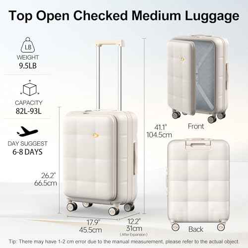 24 Inch Expandable Checked Luggage Hard Shell Suitcase
