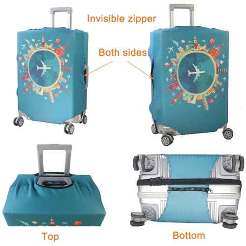 Thicker Travel Luggage Covers with Luggage Tag For Suitcase Tsa Approved