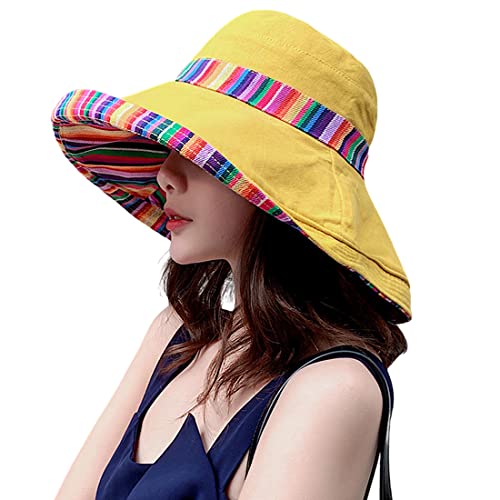 Women Summer Wide Brim Sun Hat Bucket Fishing Hats UV Protection