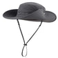 UPF50+ Mens Sun Hat Wide Brim Fishing Hat Sun Protection Bucket Hat for Men Women Beach Gardening Golf Dark Grey