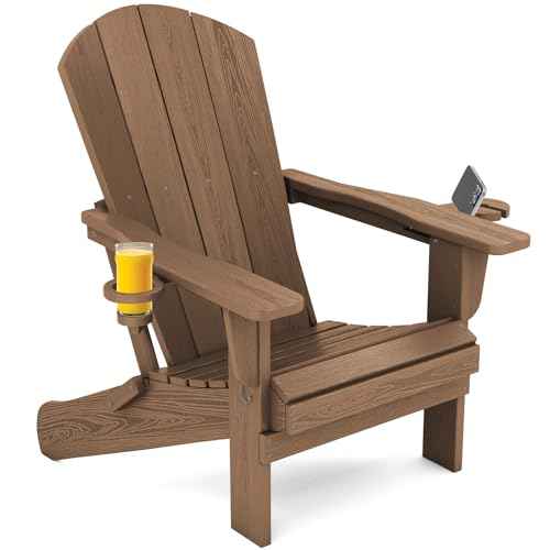 Outdoor Adirondack Chairs with 2 Cup Holders