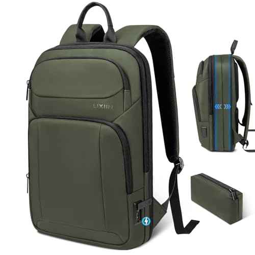 Backpack for Men Slim & Expandable Travel Laptop Backpack with USB Charging Port Water Resistant Anti