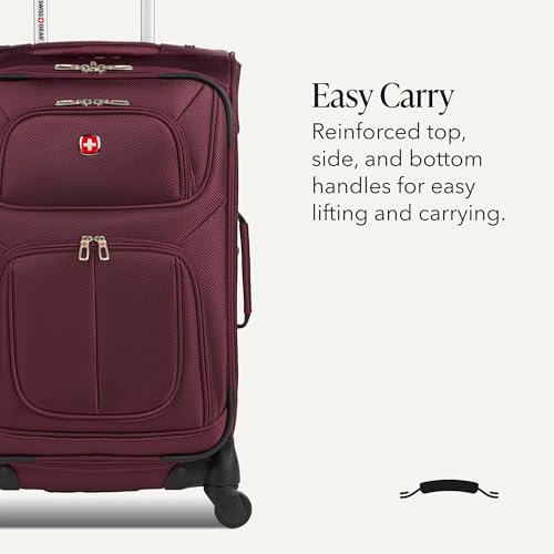 Sion Softside Expandable Spinner Luggage Durable Lightweight Travel Suitcase (2 Count)