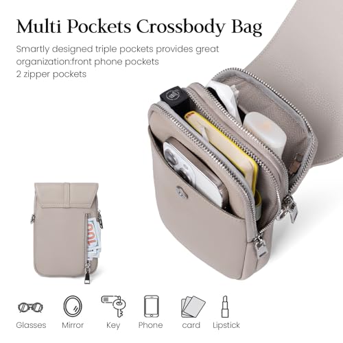 Genuine Leather Small Crossbody Bags for Women Cell Phone Purse
