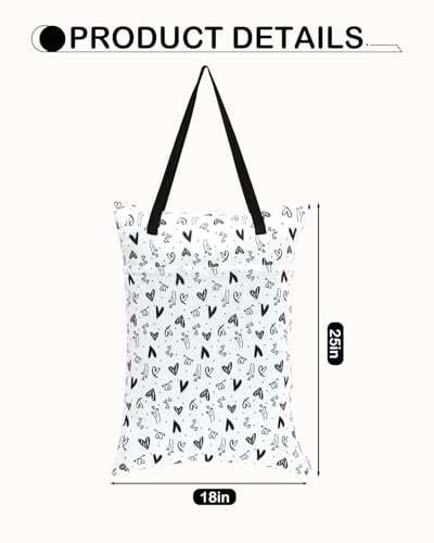 BABY 2 Pack Large Wet Dry Bag Waterproof Hanging Cloth Diaper with Double Zippered Pockets 25x18 inches 2HL04