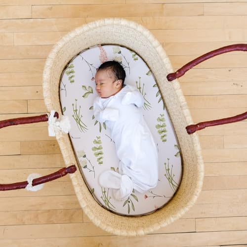 Stretch Fitted Bassinet Sheet Set BROLEX 2 Pack Cradle Sheets for Bassinet Pad (2 Count)