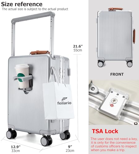 Aluminum Frame Wide Handle PC Carry On Luggage