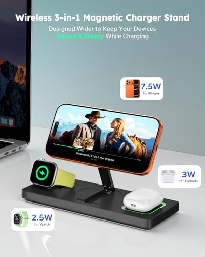Foldable 3 in 1 Charging Station for Magsafe