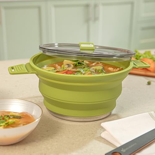 2.5L Green Silicone Collapsible Pot (20 Count)