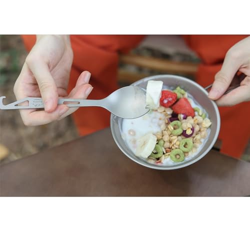2 Piece Titanium Camping Sporks with Travel Bag and Carabiner (2 Count)
