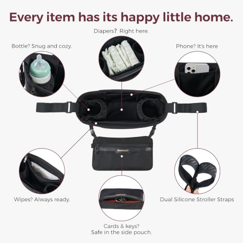 Slim Stroller Organizer with 2 Insulated Cup Holders