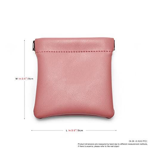 Pink PU Leather Jewelry Pouch Portable Travel Jewelry Storage Bag