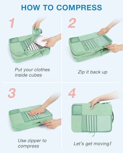 Compression Packing Cubes for Travel (6 Count)