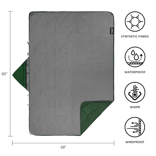 Large Waterproof Outdoor Blanket Thick Fleece 80" x 58"