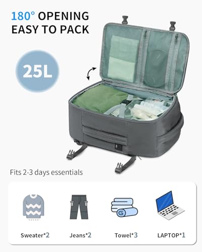 18" Travel Backpack Airlines Approved Personal Item Bag Women Grey
