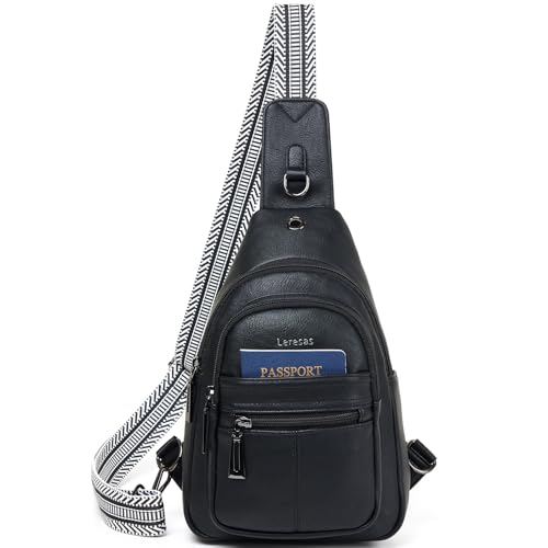 7L Sling Bag for Women Vegan Leather Crossbody Purse Chest Bags Fashionable Trendy Fanny Pack with Travel