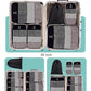8 Set Space Saving Compression Packing Cubes Lightweight Packing Cube Black