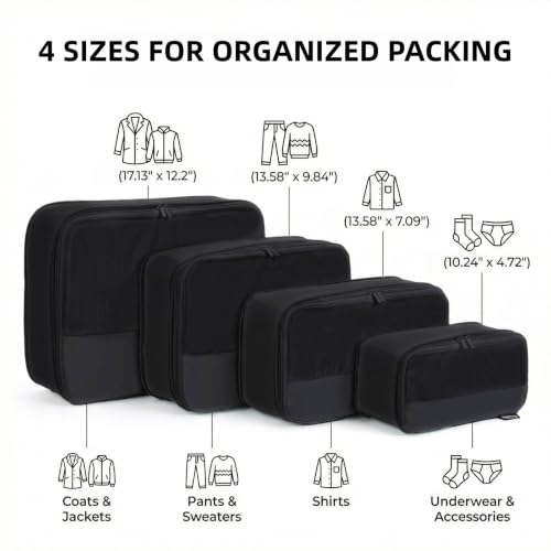 4 Piece Compression Packing Cubes for 3 (4 Count)
