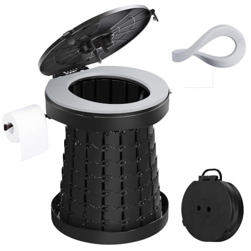 Upgrade Retractable Portable Toilet Travel Toilet Adjustable Height Camping Toilet Portable Potty for Adults Kids