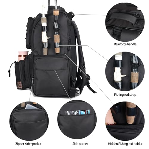 Fishing Tackle Backpack With Rod Holders