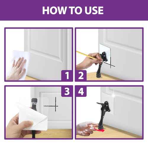 HASHI 4 Inch Kickdown Door Stopper No Drilling