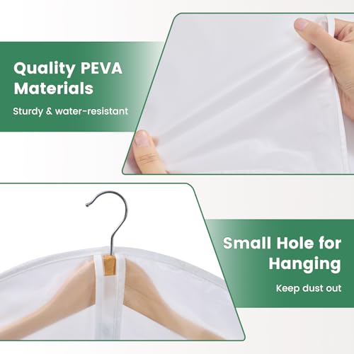 Translucent Garment Bags for Hanging Clothes (15 Count)