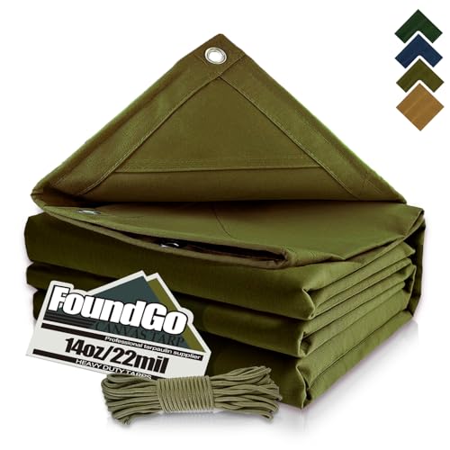 Canvas Tarp 10x12ft Heavy Duty Waterresistant Tarps with Grommets