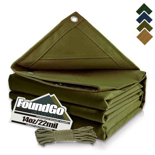 Canvas Tarp 20x24ft Heavy Duty Waterresistant Tarps with Grommets
