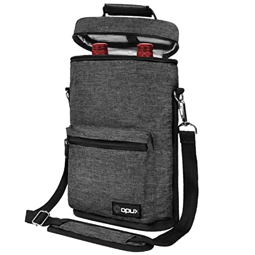 Insulated 2 Bottle Wine Bag Tote Leakproof Carrier Cooler Gift