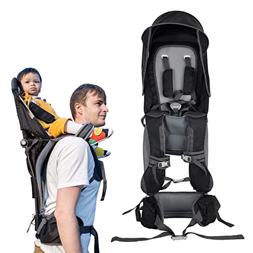 Baby Shoulder Carrier Baby Hiking Backpack Carrier with Rain Cover Sun Shade for Child Safe Backrest and Toddler Ergonomic Seat Holds 40 Pound for Children Between 6 Months