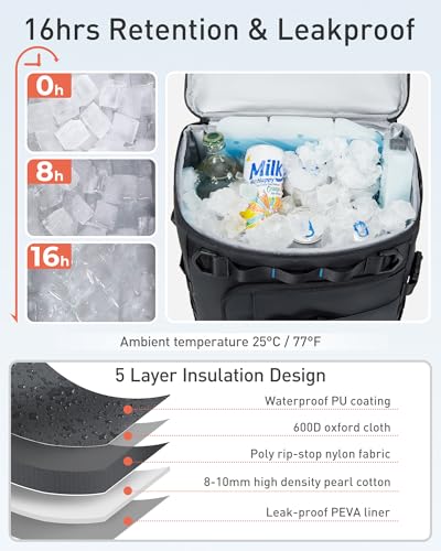 38 Cans Backpack Cooler with 2 Insulated Compartments (38 Count)