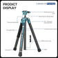 Carbon Fiber Tripod 60 Inch 360 Degree Ball Head Quick Release Plate Lightweight Travel Tripod