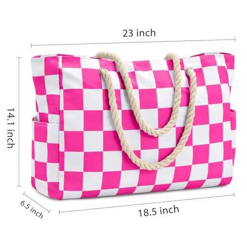 Beach Bag Large Beach Tote Bag for Women Waterproof Sandproof Swim Pool Bag With Zipper