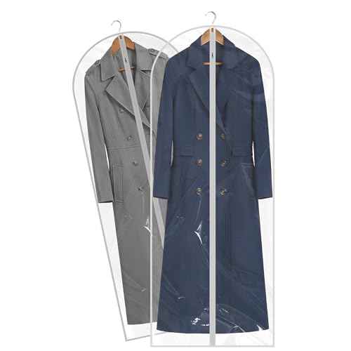 60” All Clear Garment Bags for Travel (2 Count)