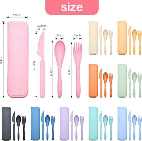 Reusable Travel Utensils Set with Case (6.5 Count)