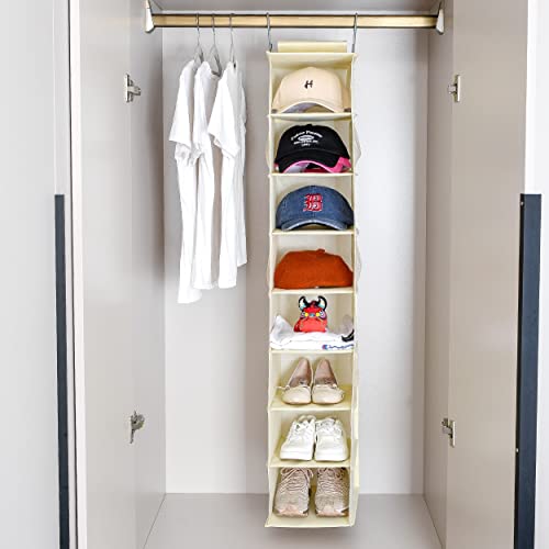 Hanging Shoe Organizer for Closet with Side Mesh Pockets