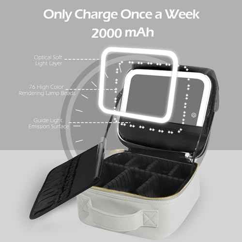 Travel Makeup Bag Cosmetic Bag Makeup Organizer Bag with Lighted Mirror