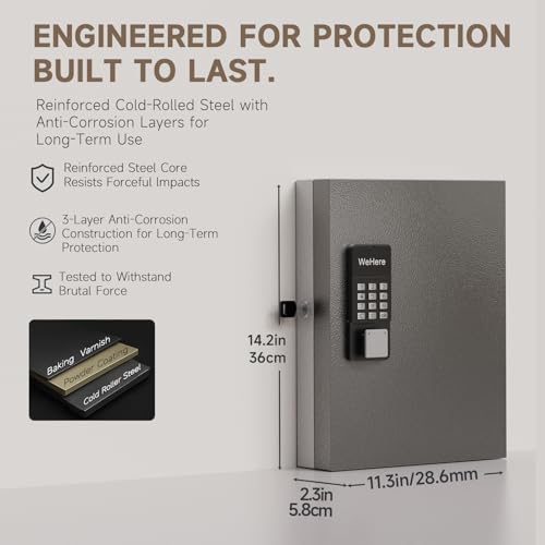 32 Key Lock Box Smart Key Organier Cabinet with Keypad & App for Office