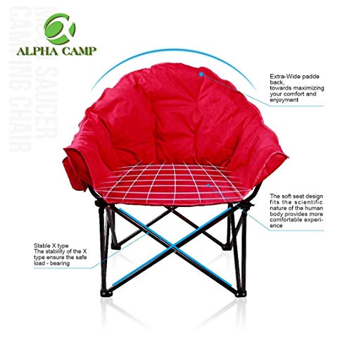 Oversized Moon Saucer Chair with Folding Cup Holder and Carry Bag