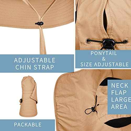 Sun Hat for Men Women with Neck Flap
