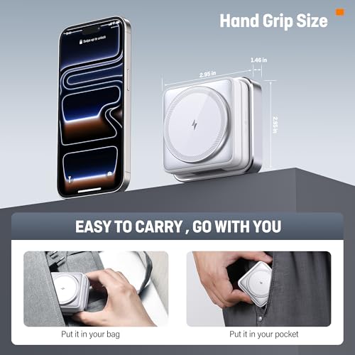25W 3-in-1 Charging Station for Apple Device, White Foldable Magnetic Wireless Charger, Fast Travel Charging Stand for iPhone17/16/15/14/13/12 Series, Apple Watch/AirPods